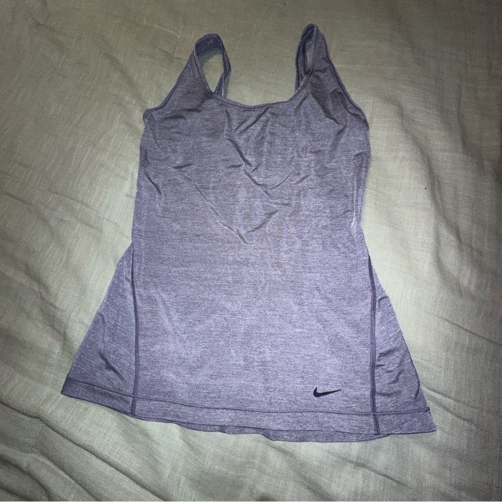 Nike Women Purple Heathered Dri-FIT Scoop Back Tank Top 575628-509‎ Small